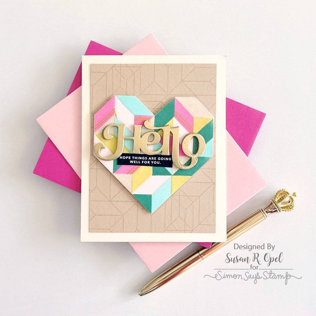 Simon Says Stamp Fancy Hello Wafer Dies sssd112803 Dear Friend Hello Card