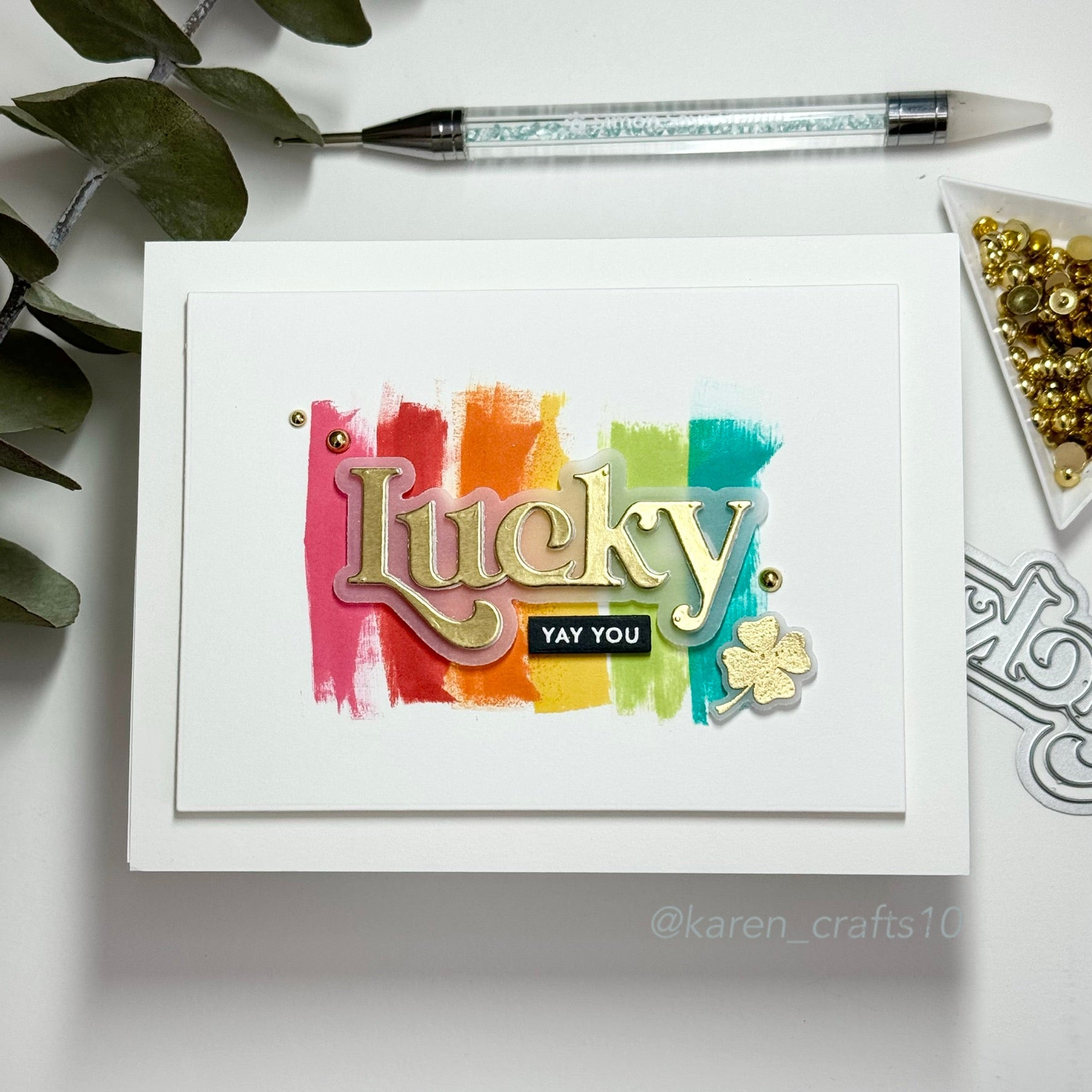 Simon Says Stamp Fancy Lucky Wafer Dies 1025sd Splendor Lucky Card