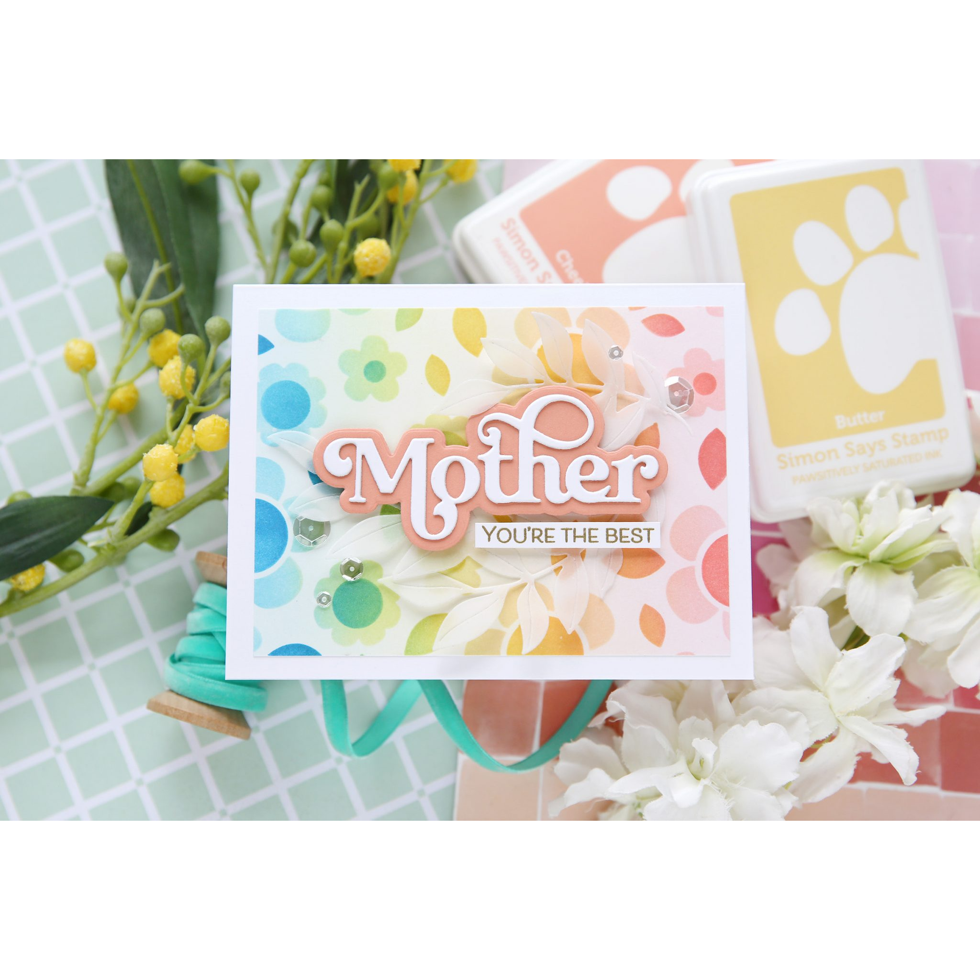 Simon Says Stamp Fancy Mother Wafer Dies 1061sd Be Bold Mother's Day Card | color-code:ALT05