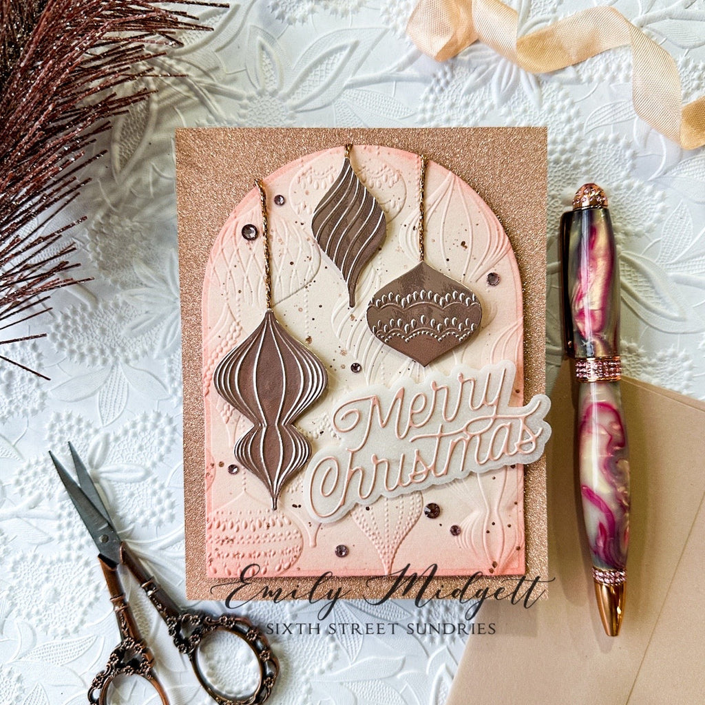 Simon Says Stamp Embossing Folder And Dies Fancy Ornaments sfd368 All The Joy Christmas Card | color-code:ALT03