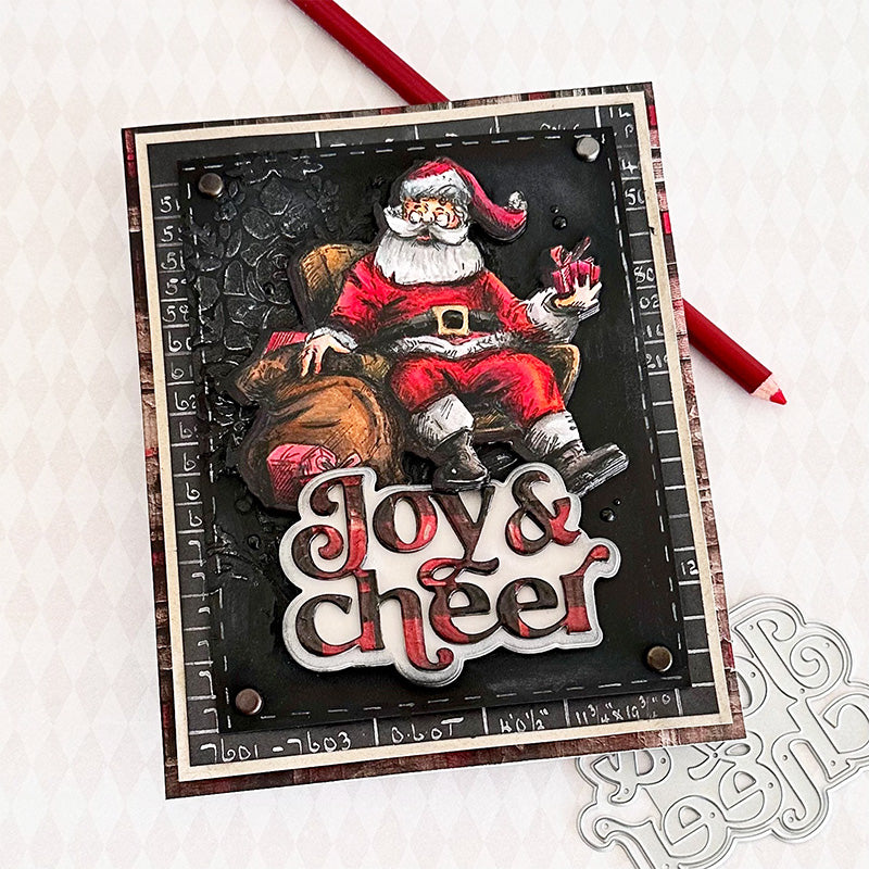 Simon Says Stamp Fancy Joy and Cheer Wafer Dies 1338sd Sugar and Spice Christmas Card