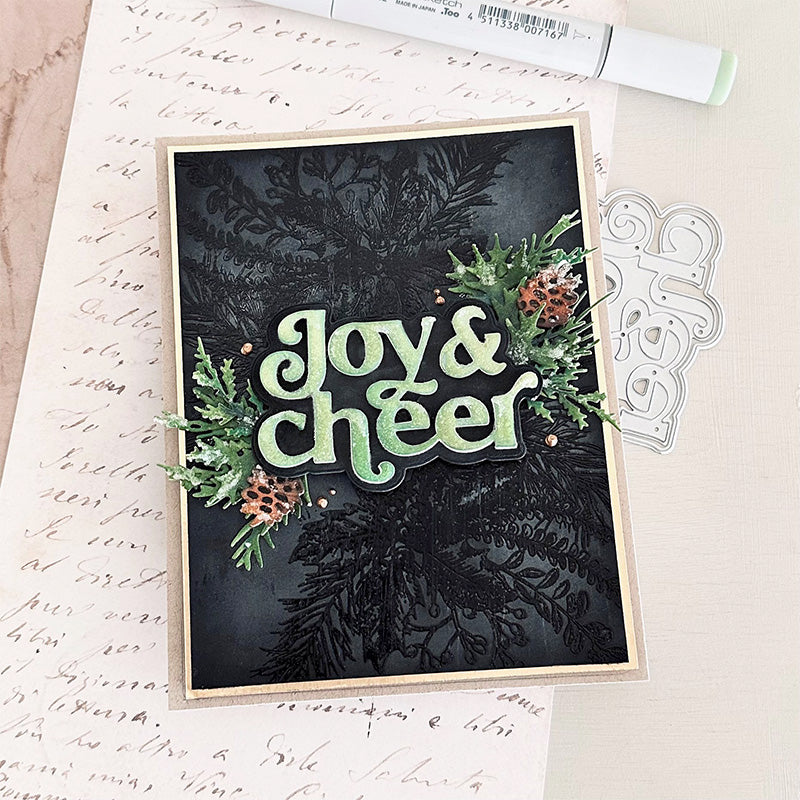 Simon Says Stamp Fancy Joy and Cheer Wafer Dies 1338sd Sugar and Spice Christmas Card