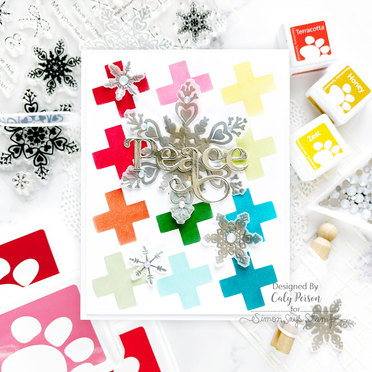 Simon Says Stamp Fancy Peace Wafer Dies 1179sdc Sweet Wishes Peace Card | color-code:ALT03