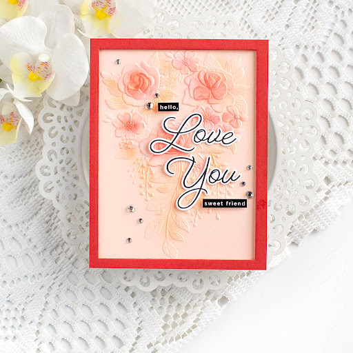 Simon Says Stamp Embossing Folder and Cutting Dies Fancy Rose Bouquet sfd525 Heart to Heart Friend Card | color-code:ALT01