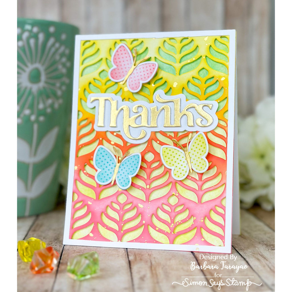 Simon Says Stamp Fanfare Frame Wafer Die s831 Stamptember Thanks Card