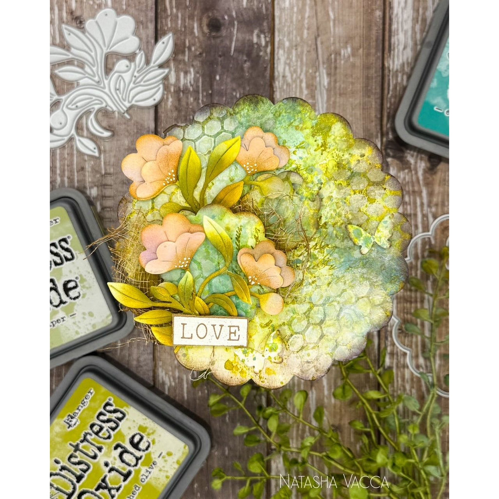 Simon Says Stamp Fantasy Bouquet Wafer Dies s1013 Happy Camper Love Card