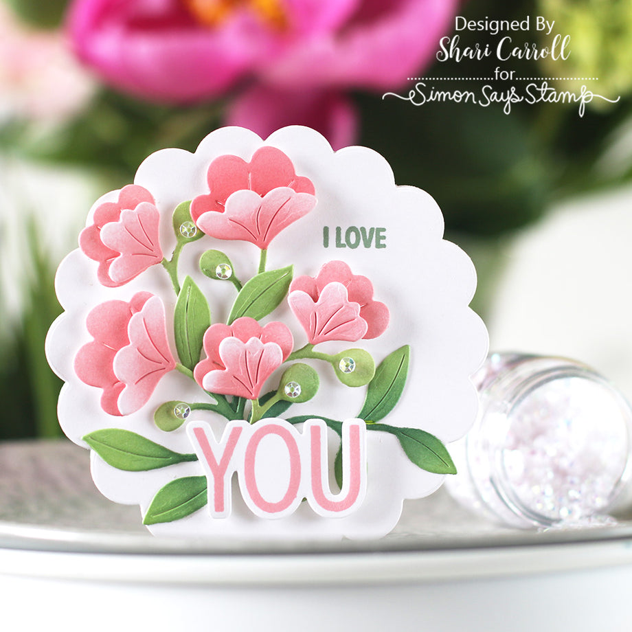 Simon Says Stamp Fantasy Bouquet Wafer Dies s1013 Happy Camper