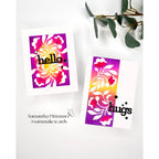 Simon Says Stamp Fantasy Bouquet Wafer Dies s1013 Happy Camper Hello and Hugs Cards