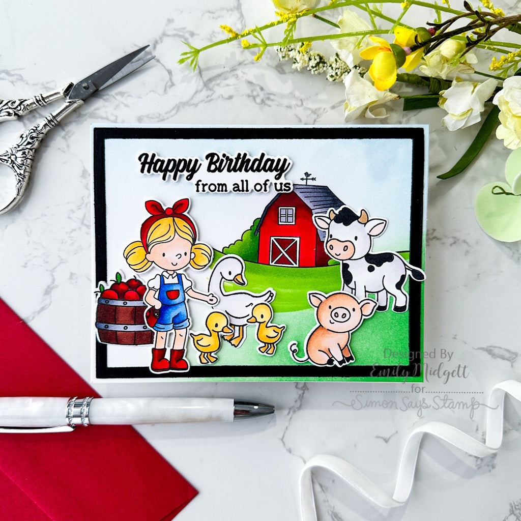 Simon Says Clear Stamps Farm Life 2186ssc Rain or Shine Birthday Card | color-code:ALT04