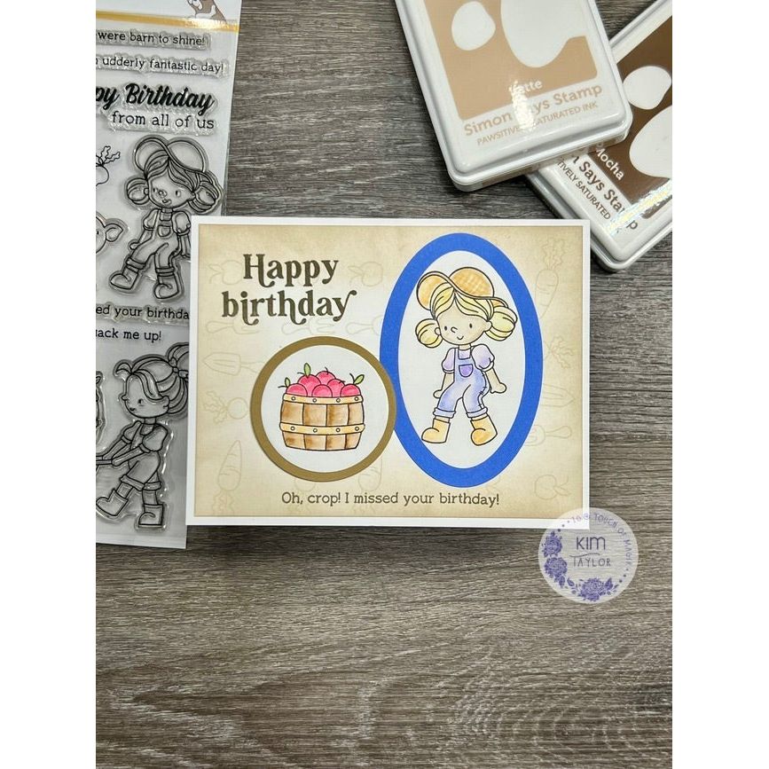 Simon Says Clear Stamps Farm Life 2186ssc Rain or Shine Birthday Card