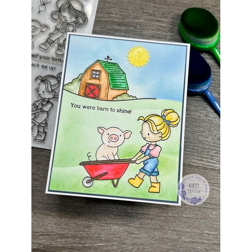Simon Says Clear Stamps Farm Life 2186ssc Rain or Shine Barn to Shine Card