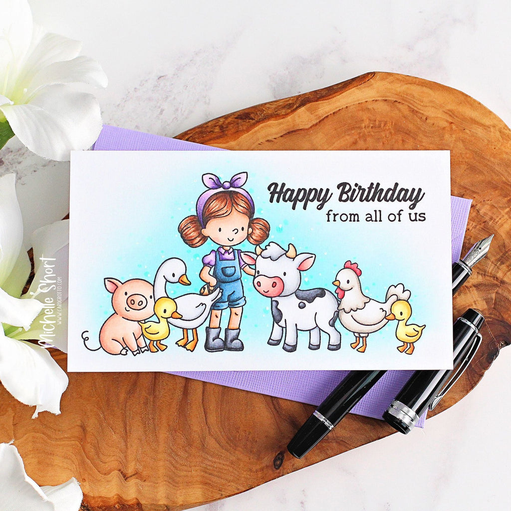 Simon Says Clear Stamps Farm Life 2186ssc Rain or Shine Birthday Card | color-code:ALT02