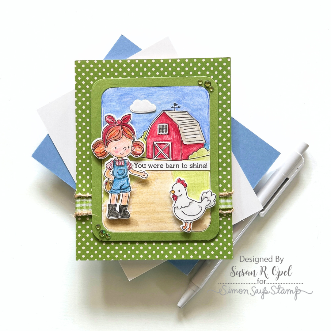 Simon Says Clear Stamps Farm Life 2186ssc Rain or Shine Friend Card