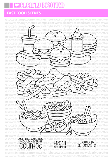 Clearly Besotted FAST FOOD SCENES Clear Stamps