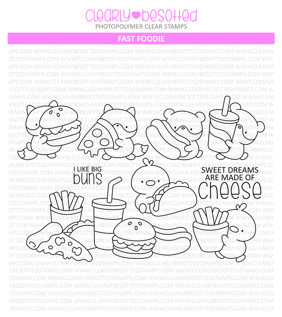 Clearly Besotted Fast Foodie Clear Stamps