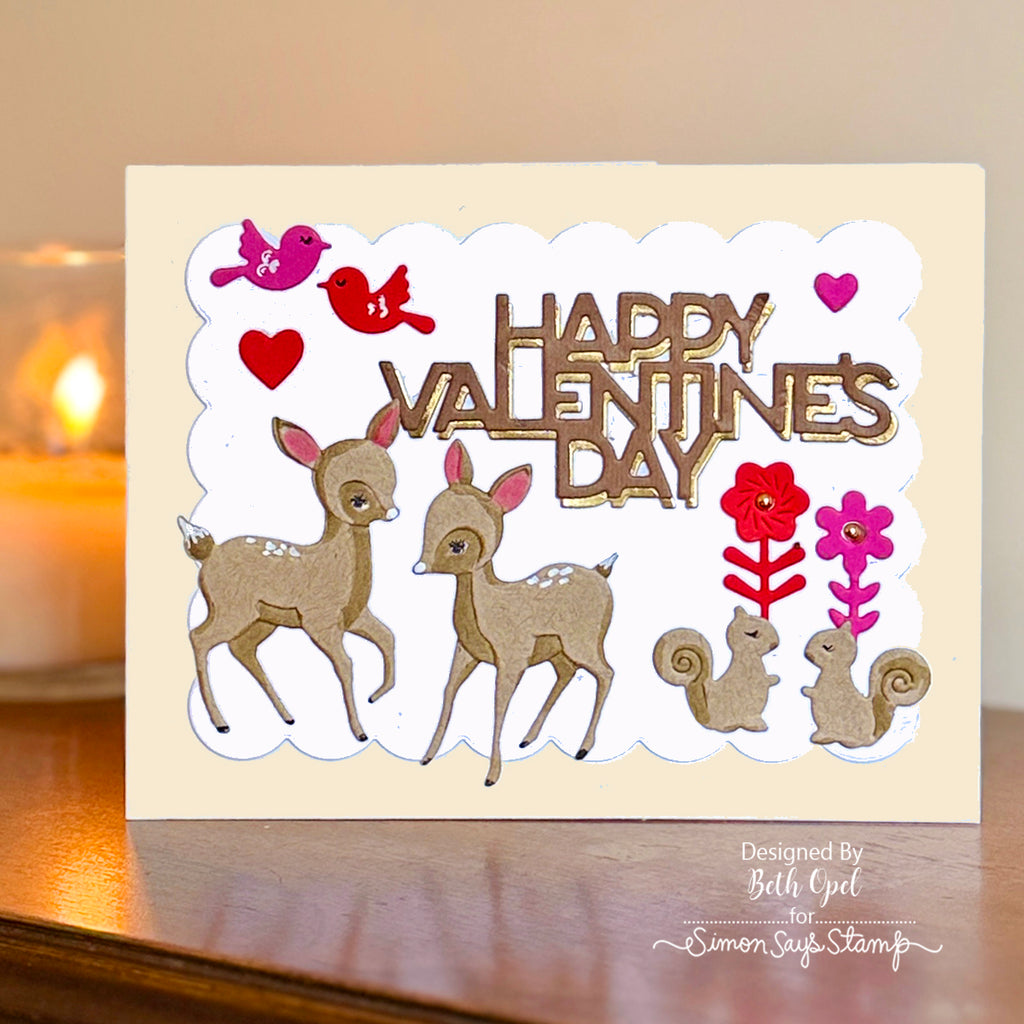 Simon Says Stamp Fawn Surprise Wafer Dies sd551 Valentine's Day Card