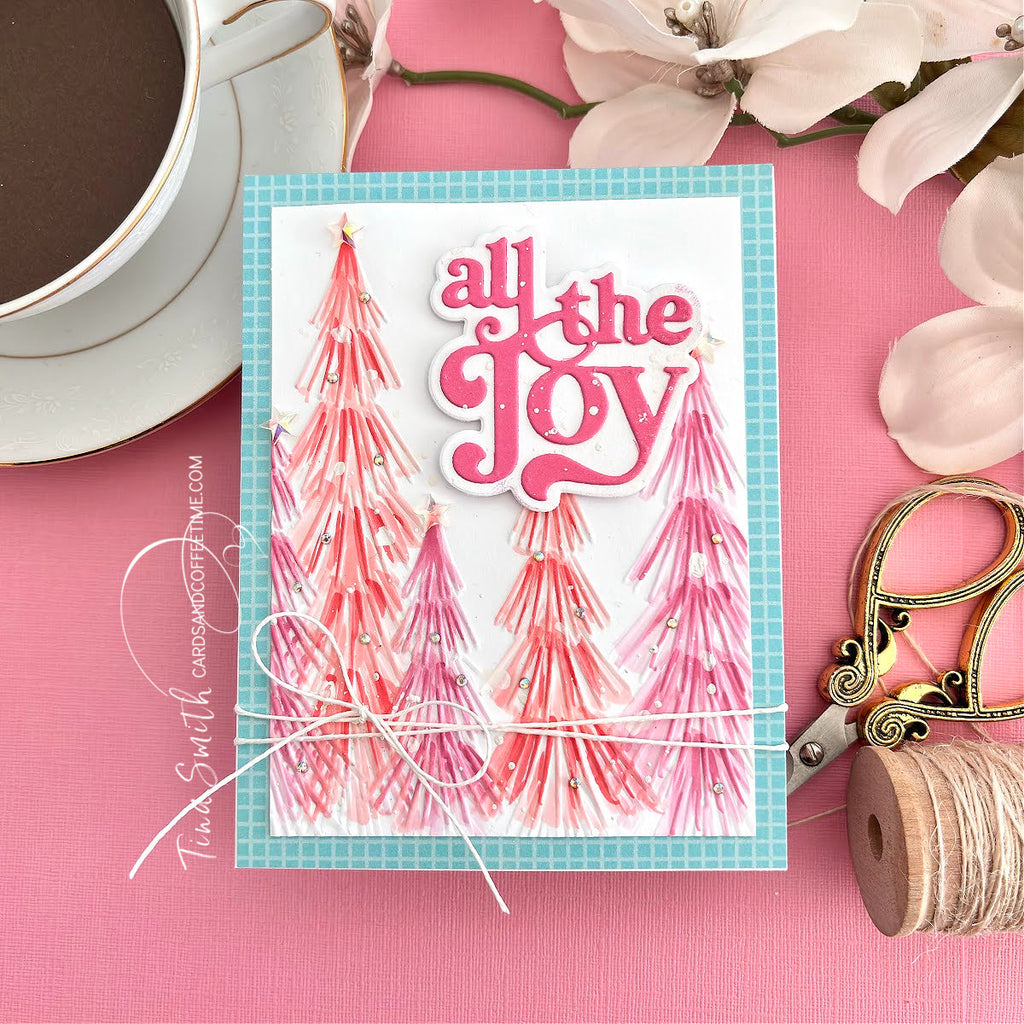 Simon Says Stamp Embossing Folder Feathery Pines sf434 Festive Fun Christmas Card | color-code:ALT01
