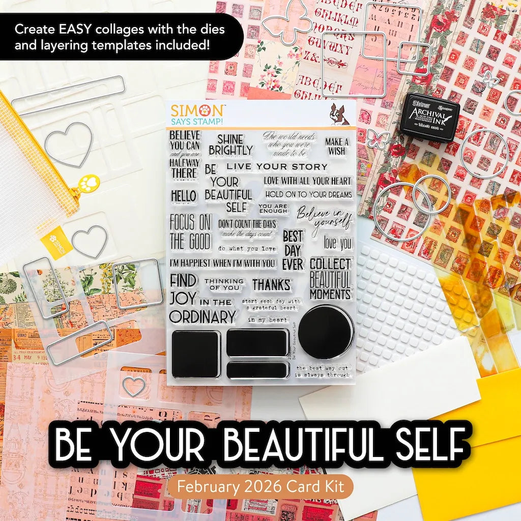 Be Your Beautiful Self February 2026 Card Kit Create Easy Collages with the dies and layering templates included