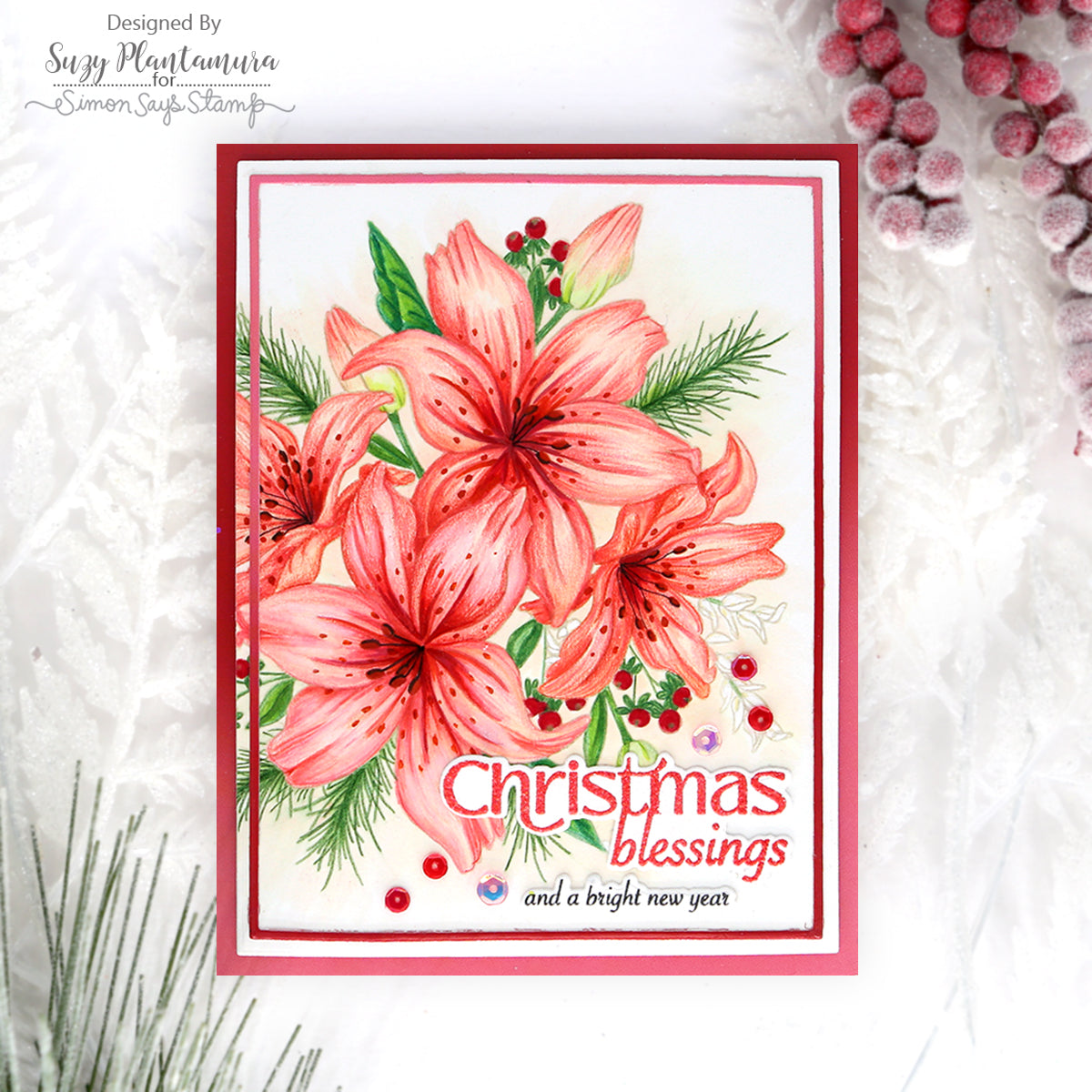 Simon Says Stamp Festive Bouquets Wafer Dies sssd112975c All The Joy Christmas Card | color-code:ALT04
