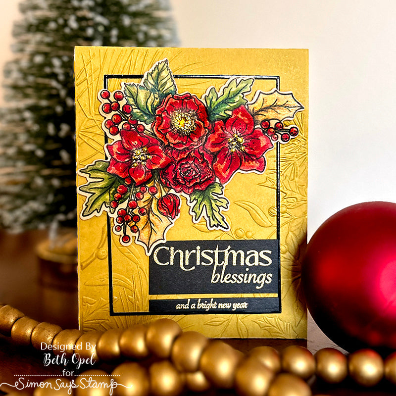 Simon Says Stamps And Dies Festive Bouquets set699fb All The Joy Christmas Card