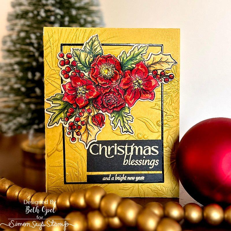 Simon Says Clear Stamps Festive Bouquets sss202801c All The Joy Christmas Card