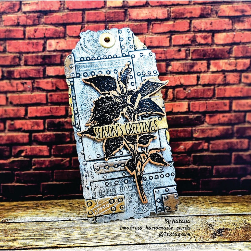 PREORDER Tim Holtz Cling Rubber Stamps Festive Collage cms459