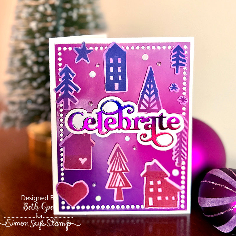 Simon Says Stamp Festive Print Wafer Dies sss472 Celebrate Card