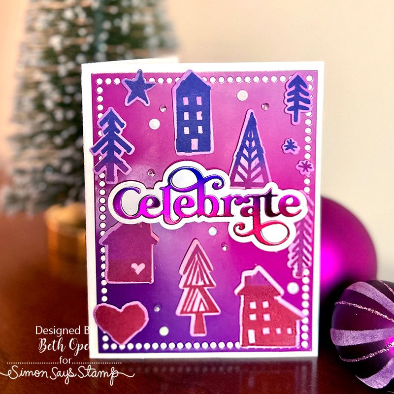 Tim Holtz Festive Print Stamps with Simon Says Stamp Dies Bundle setfp24