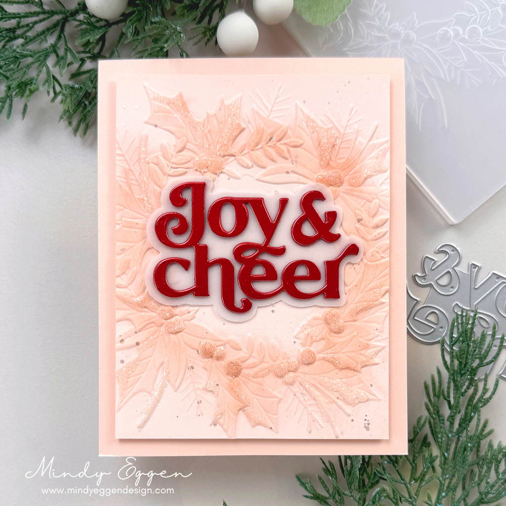 Simon Says Stamp Embossing Folder Festive Wreath sf568 Sugar and Spice Holiday Card | color-code:ALT05
