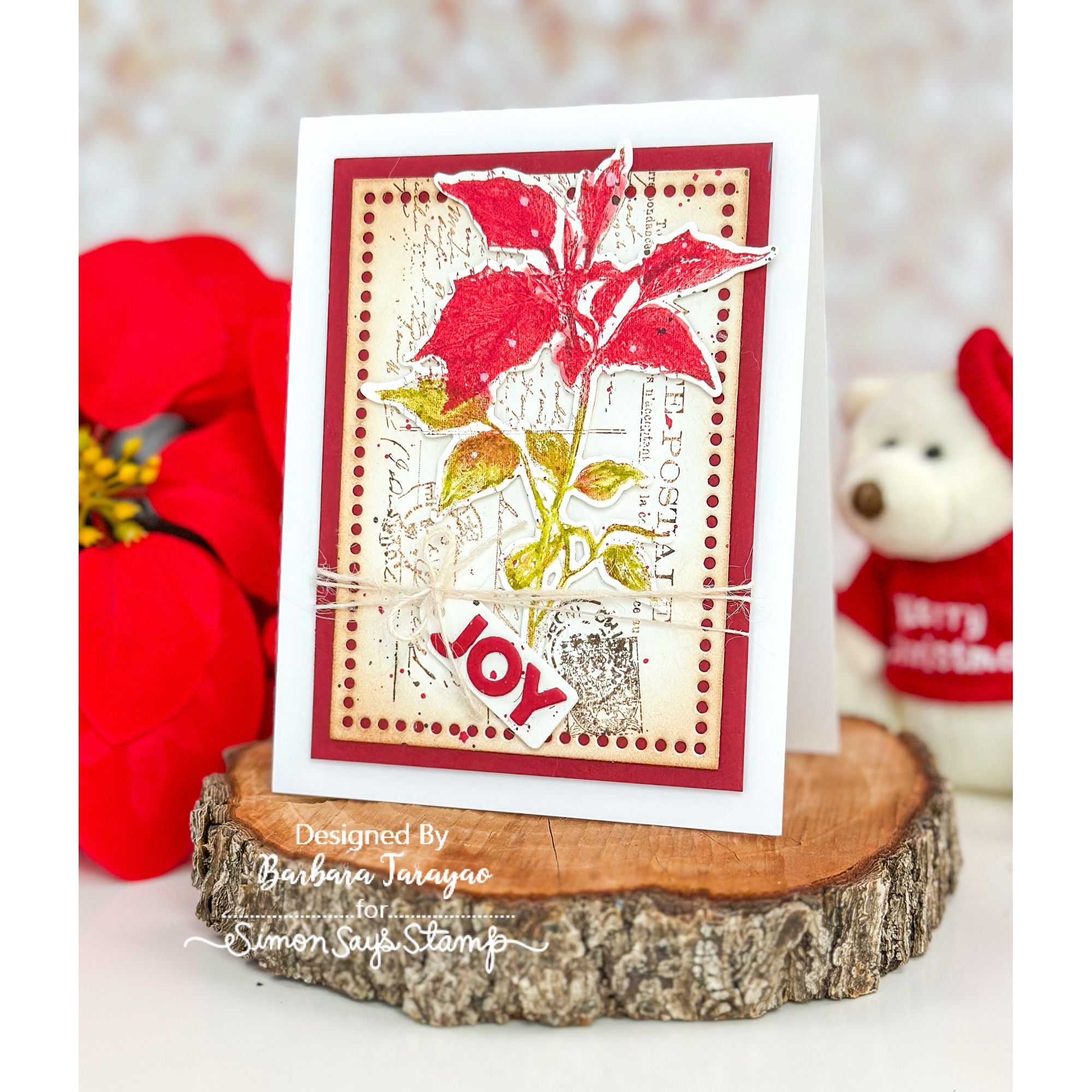 Tim Holtz Festive Collage Stamps with Simon Says Stamp Dies Bundle setfc25 Christmas Card | color-code:ALT01