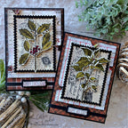 Tim Holtz Festive Collage Stamps with Simon Says Stamp Dies Bundle setfc25 Christmas Cards