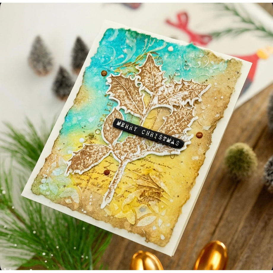 Tim Holtz Festive Collage Stamps with Simon Says Stamp Dies Bundle set