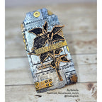 Tim Holtz Festive Collage Stamps with Simon Says Stamp Dies Bundle setfc25 Christmas Tag