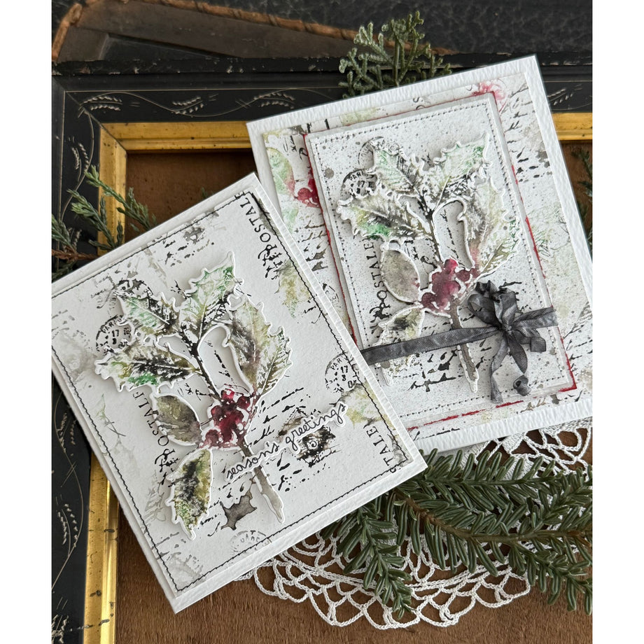Tim Holtz Festive Collage Stamps with Simon Says Stamp Dies Bundle set