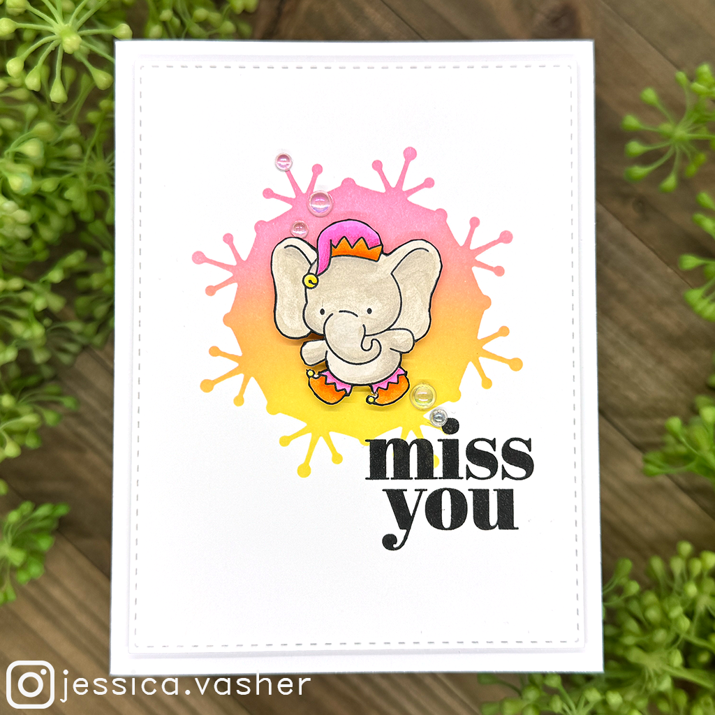 Simon Says Stamp Festive Elephants Wafer Dies 1252sdc Miss You Card | color-code:ALT02