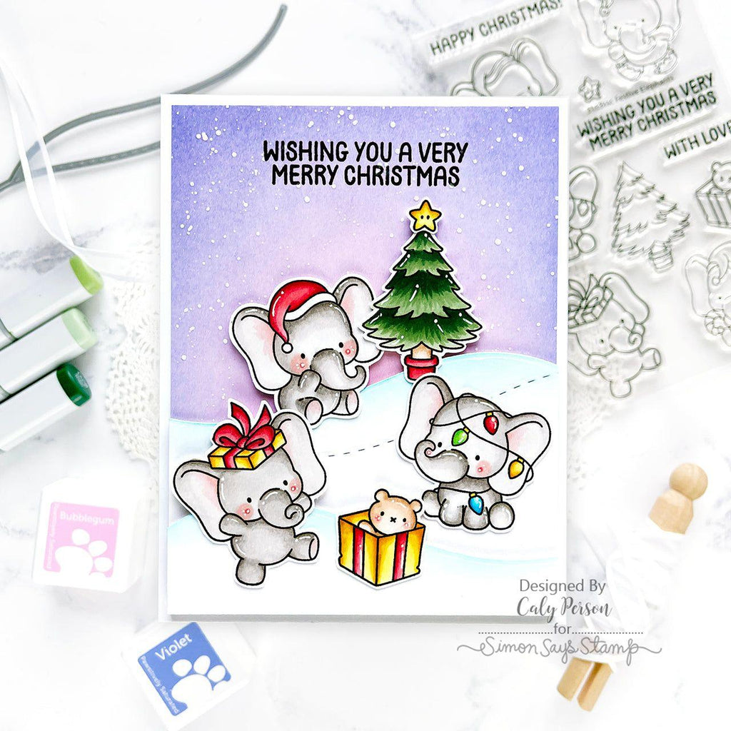 Simon Says Clear Stamps Festive Elephants 3163ssc Christmas Card | color-code:ALT02
