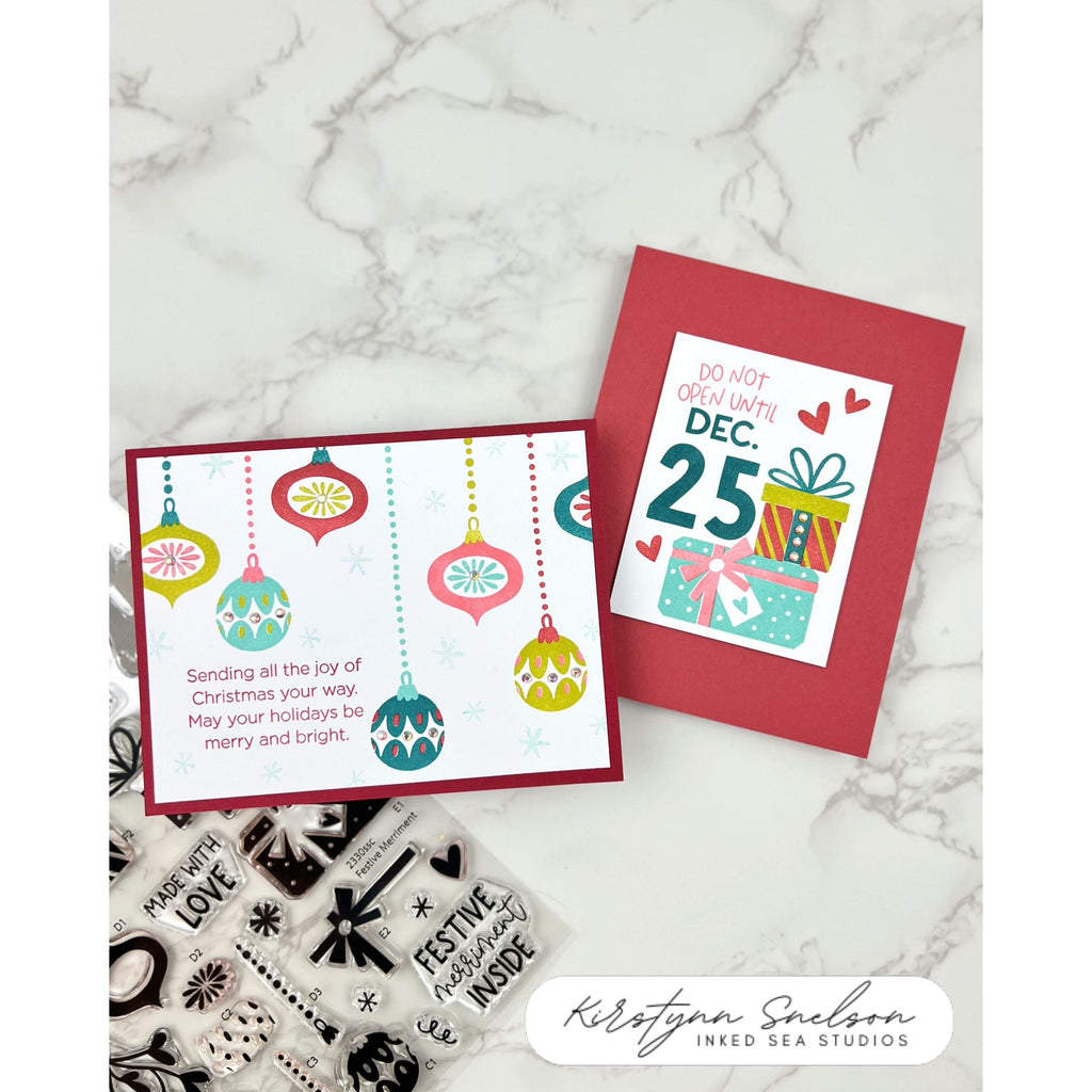 Simon Says Clear Stamps Festive Merriment 2330ssc And Everything Nice Christmas Cards