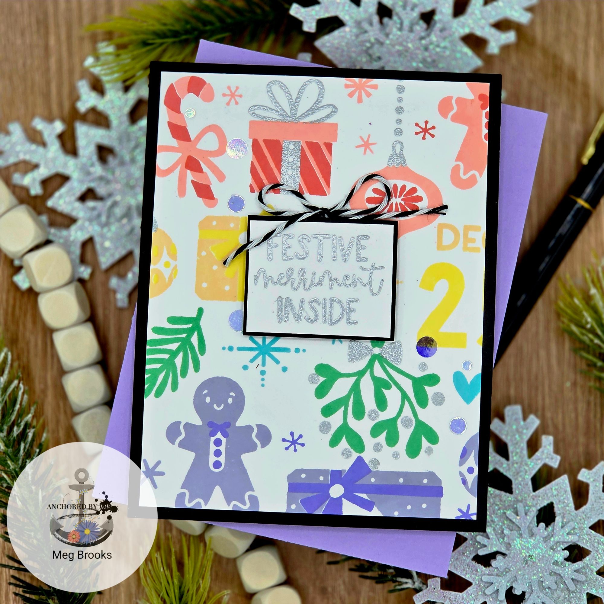 Simon Says Clear Stamps Festive Merriment 2330ssc And Everything Nice Christmas Card