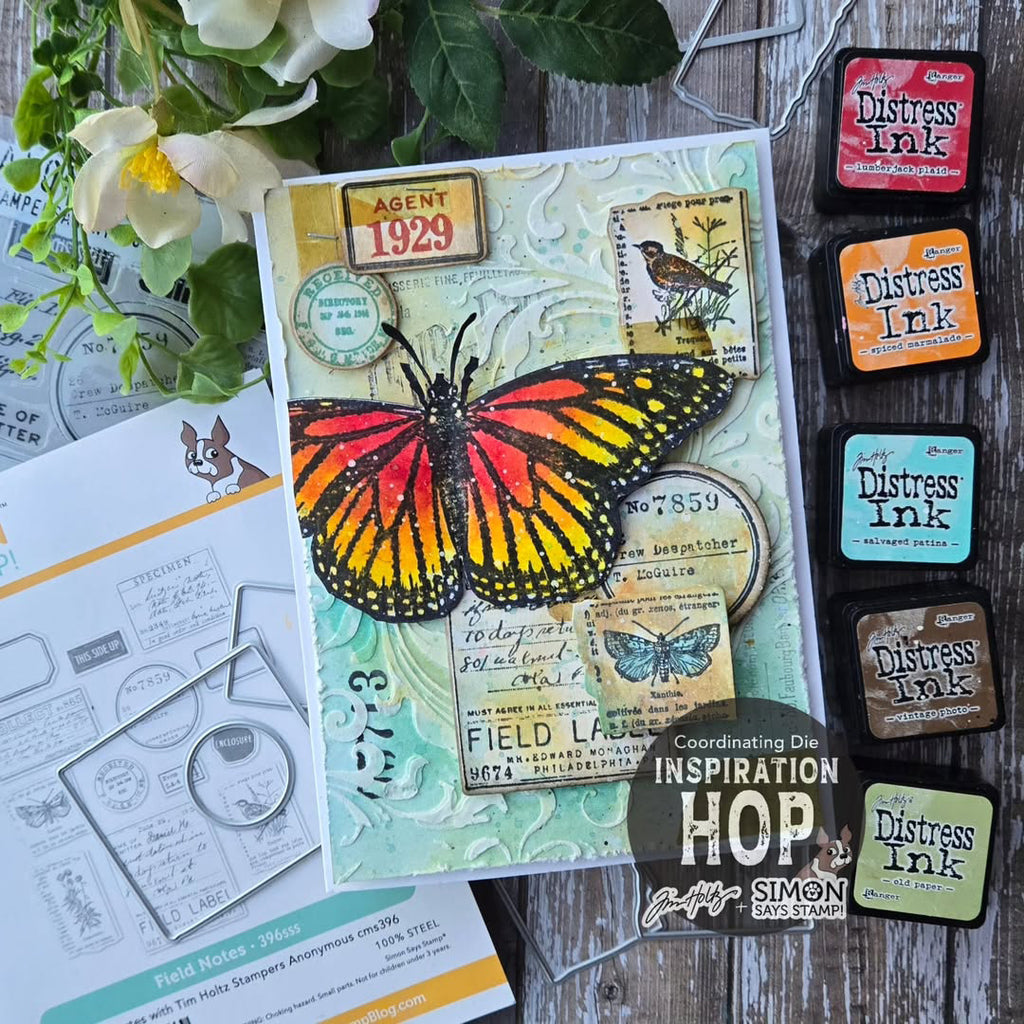 Simon Says Stamp Field Notes Wafer Dies 396sss Vintage Card