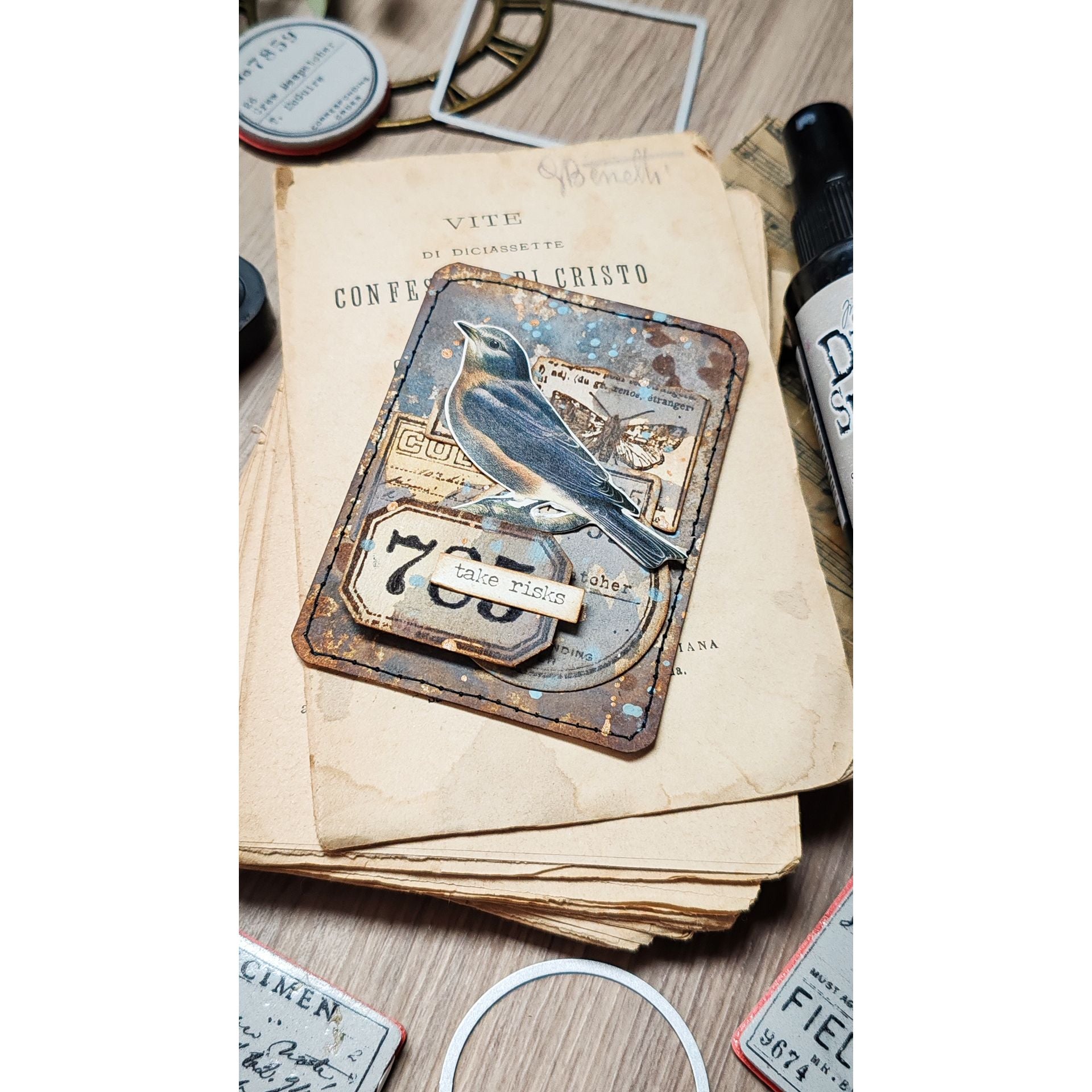 Tim Holtz Field Notes Stamps with Simon Says Stamp Dies Bundle setfn26 ATC