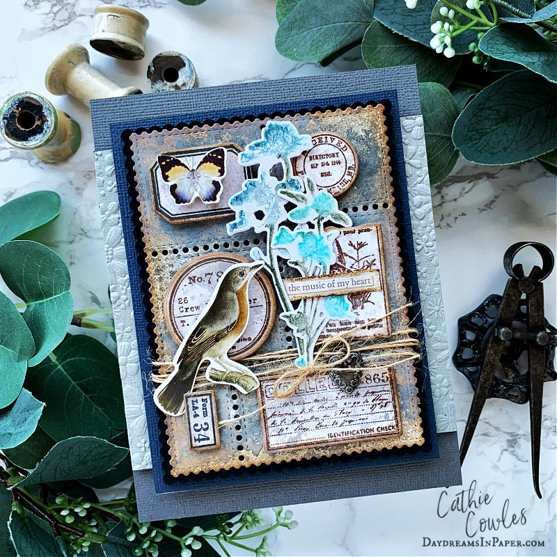 Simon Says Stamp Field Notes Wafer Dies 396sss Vintage Card