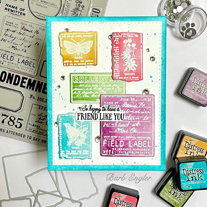 Tim Holtz Field Notes Stamps with Simon Says Stamp Dies Bundle setfn26 Friend Card | color-code:ALT07