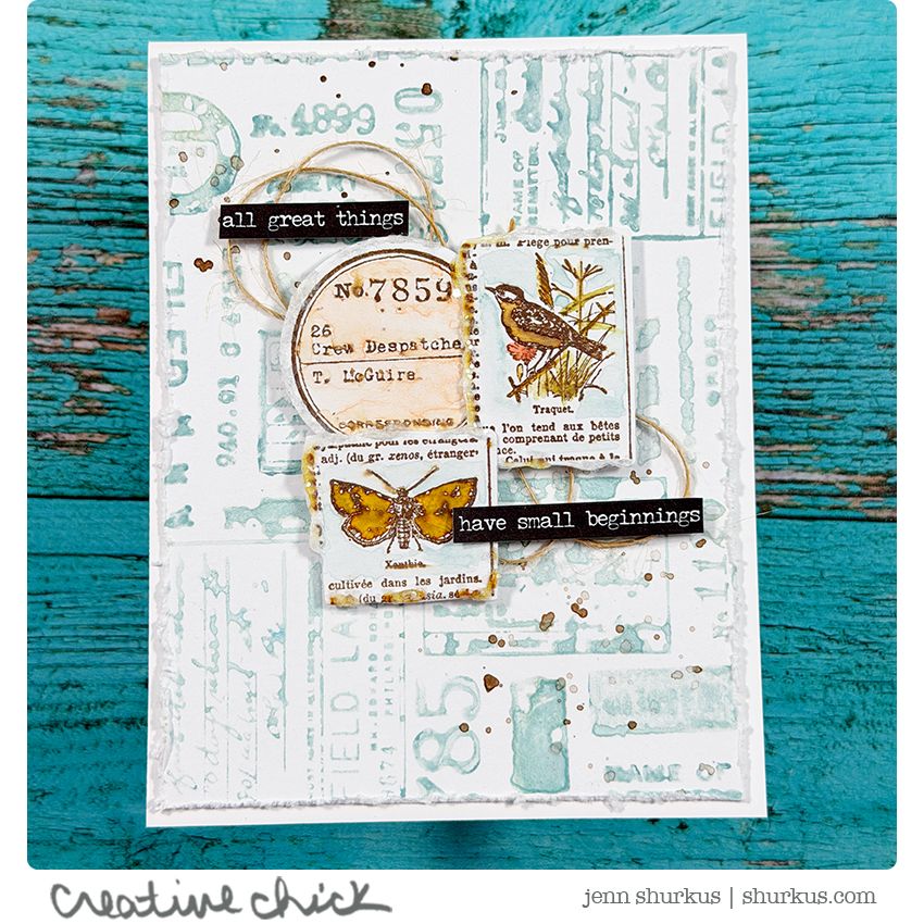 Tim Holtz Field Notes Stamps with Simon Says Stamp Dies Bundle setfn26 Encouragement Card | color-code:ALT09