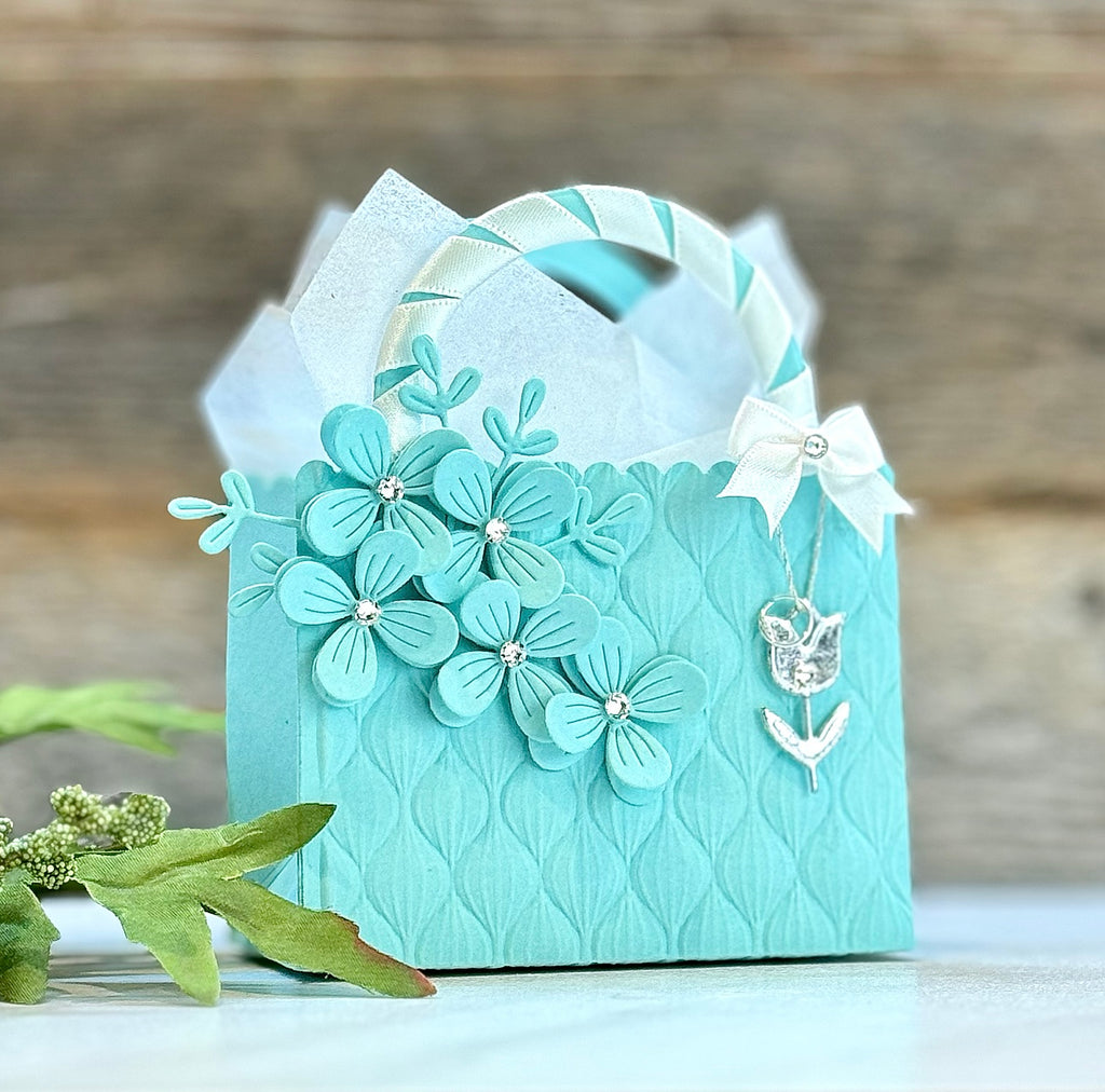 Simon Says Stamp Fine Floral Stem Wafer Dies s870 Splendor Tiffany's Gift Bag