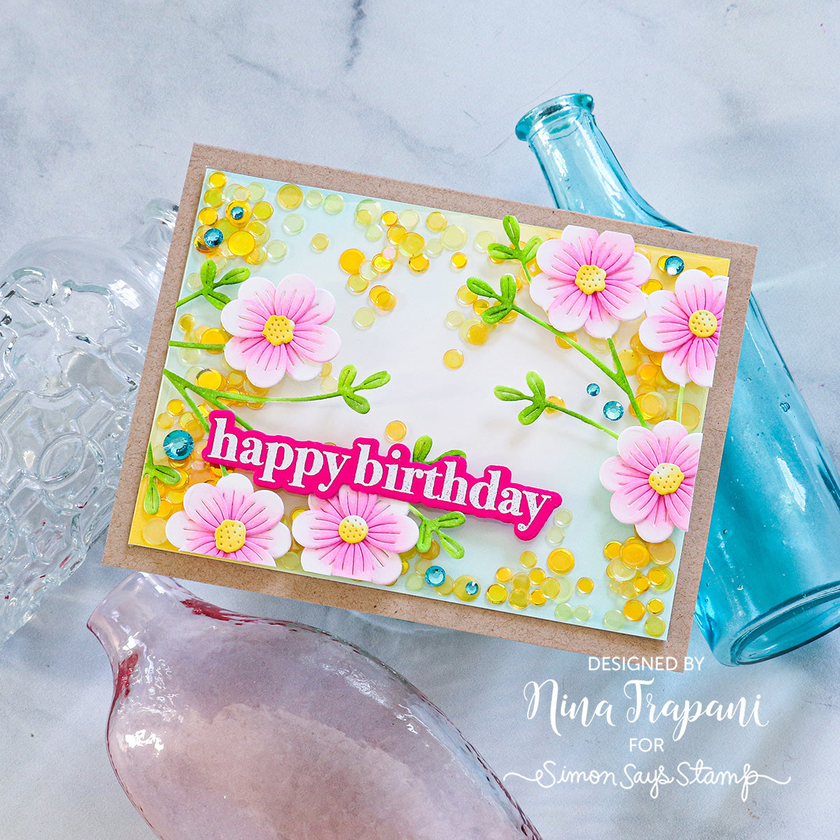Simon Says Stamp Fine Floral Stem Wafer Dies s870 Splendor Birthday Card | color-code:ALT03