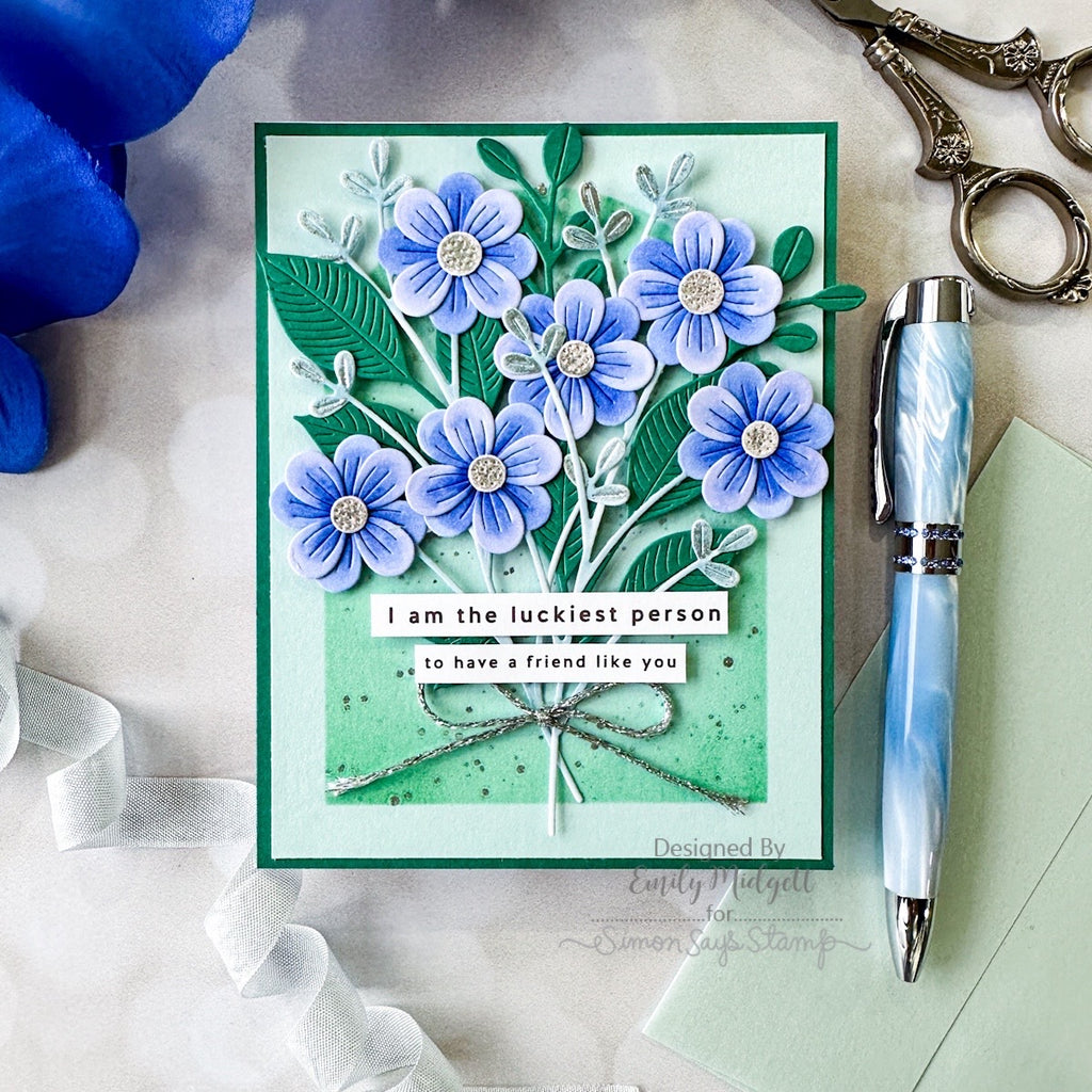 Simon Says Stamp Fine Floral Stem Wafer Dies s870 Splendor Friend Card | color-code:ALT05