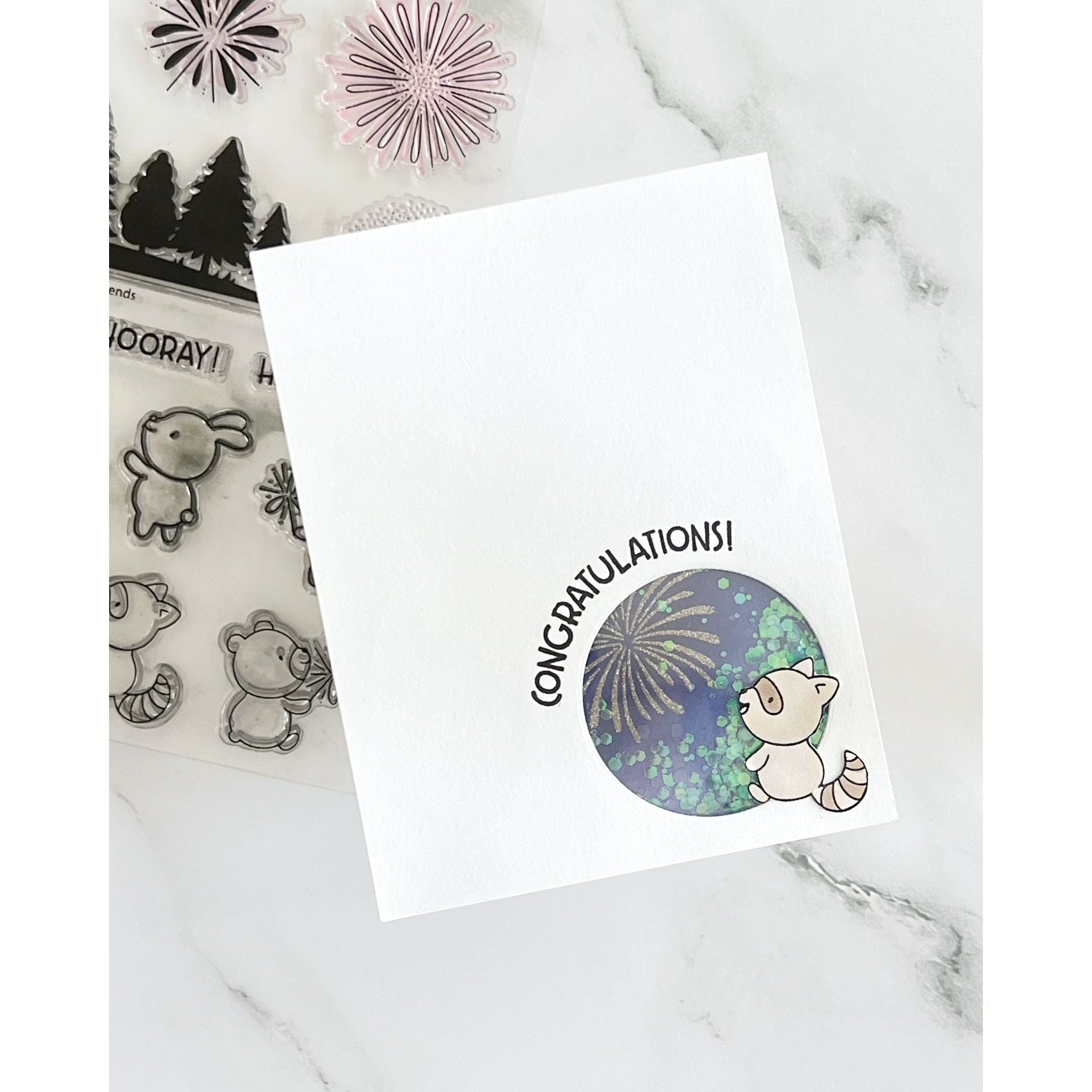 Simon Says Stamps and Dies Firework Friends set1019ff Friend Like You Congratulations Card