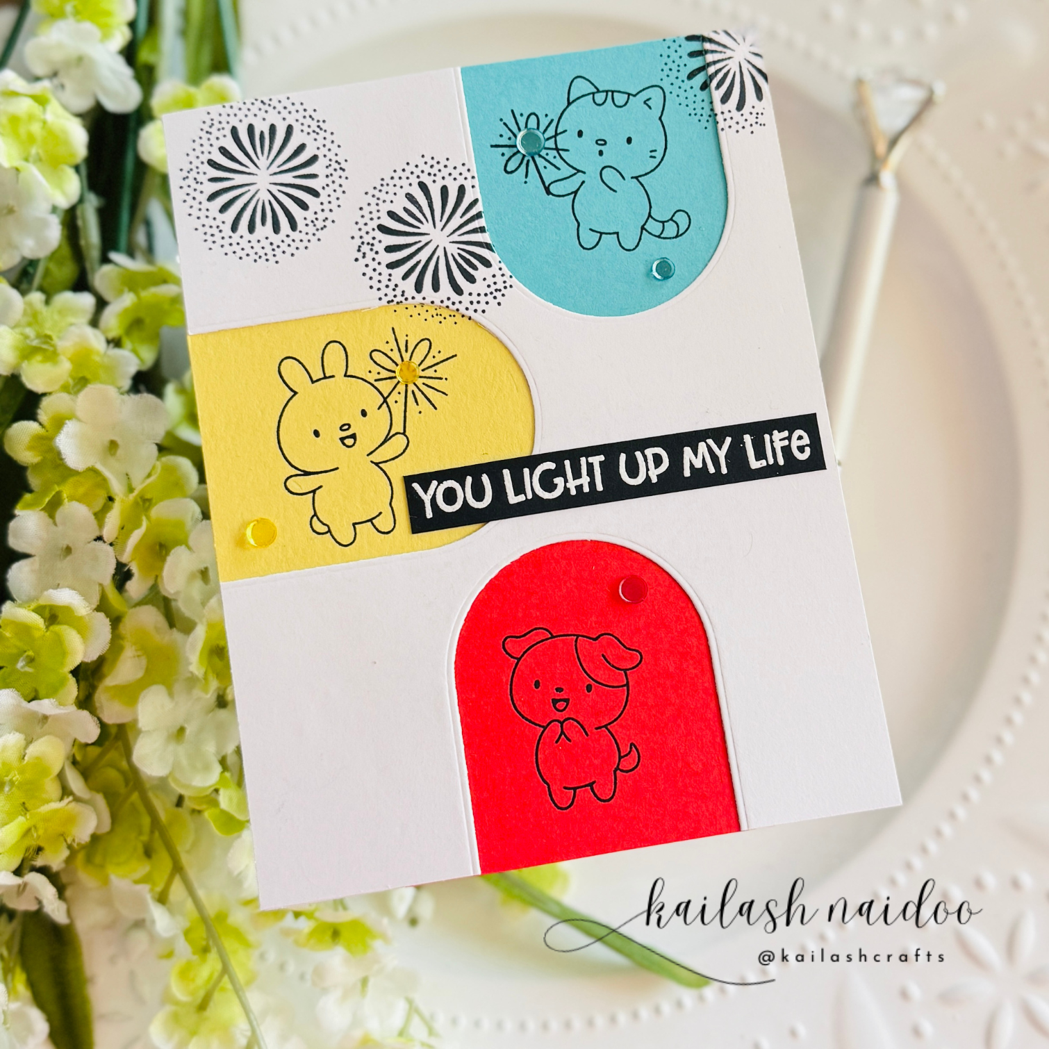 Simon Says Stamps and Dies Firework Friends set1019ff Friend Like You Friend Card