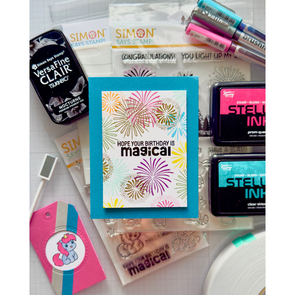 Simon Says Clear Stamps Firework Friends 2256ssc Friend Like You Birthday Card and Tag