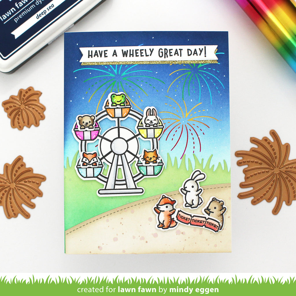 Lawn Fawn Fireworks Hot Foil Plates lf3145 Wheely Great Day | color-code:alt1